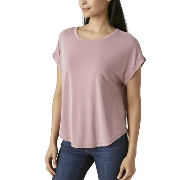 Lucky Brand Women Short Sleeve Sandwash Dolman Tee Nostalgia Rose Size L - Picture 3 of 4